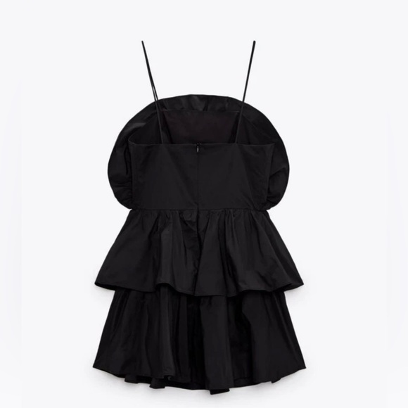 Zara Black Ruffle Mini Dress - Picture 5 of 6